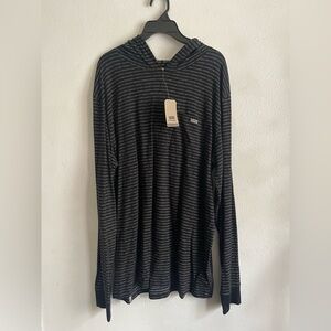 Vans Men's Black and Gray Striped Hoodie